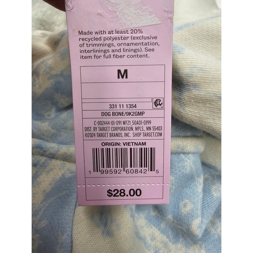 Wild Fable Womens Floral Quarter Zip Hoodie Blue Cotton Blend Size Medium - Picture 3 of 7